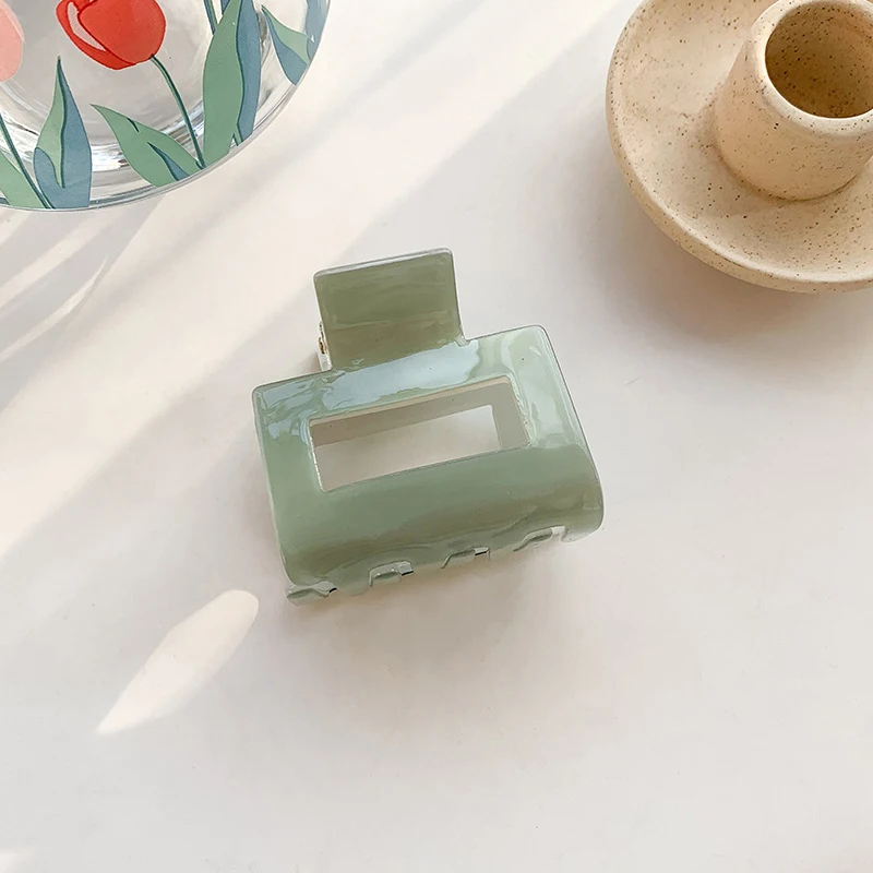 

Women Hair Claws Crab Soild Color Hair Clips Rectangle Resin plastic Geometric Hairpins Girl decoration gift Hair Accessories