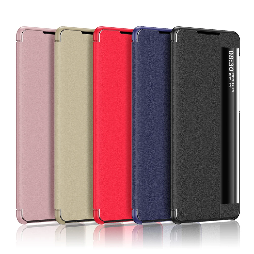 Кожаный чехол книжка Smart View для Xiaomi Redmi Note 8 7 6 5 K20 Pro 8A 7A Mi 9T A3 CC9E CC9 Note8 Note8T K 20
