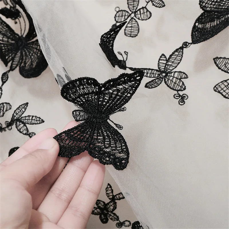 

Butterfly Embroidery Mesh Tulle Skirt Women Black Red High Waist Long Skirt Jupe Longue Plus Size Maxi Party Skirts Womens C6465