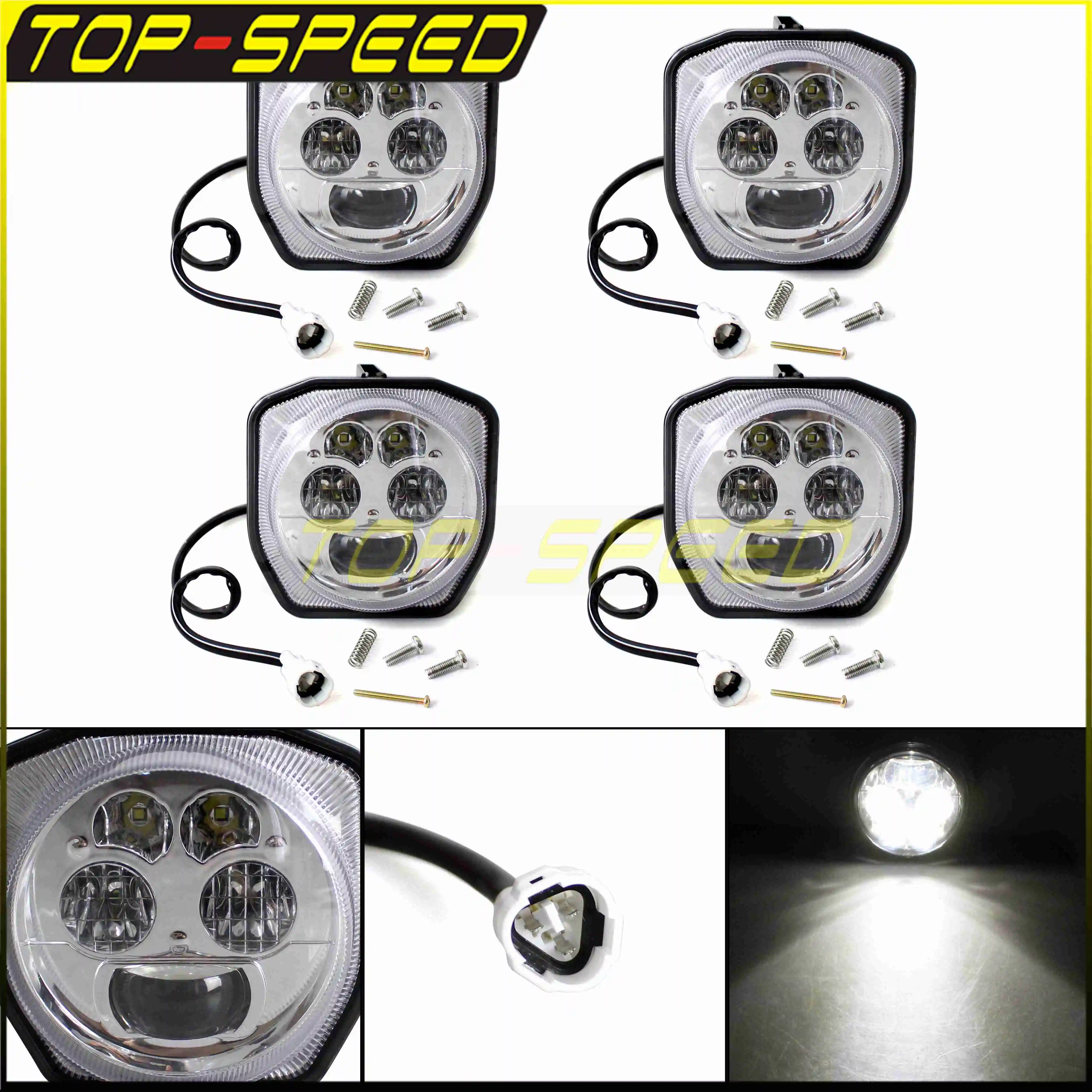 

Передние фары для мотоцикла, хромированные черные фары для Yamaha YXZ1000, YXZ1000R, утилита, вездехода, гризли, 4WD, 16-17