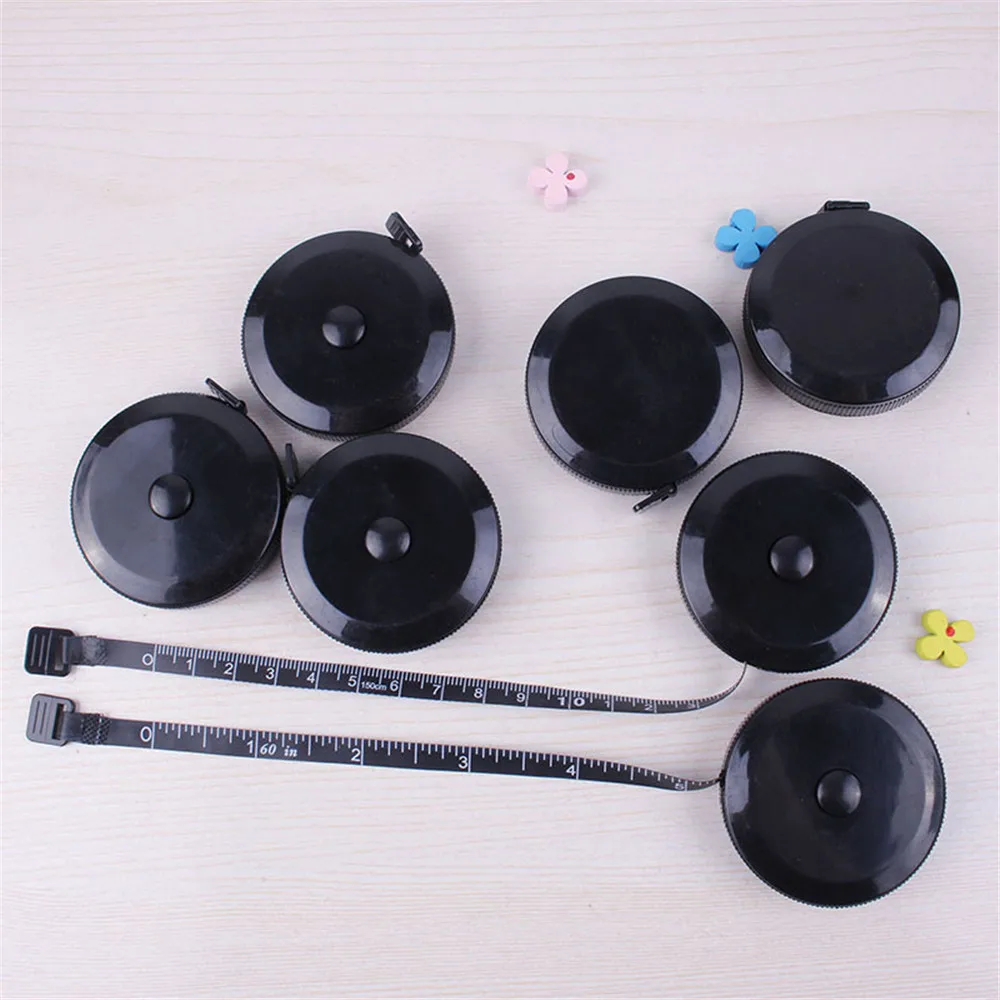 

Simple Balck 1.5M Soft Ruler Retractable Measuring Ruler Sewing Tailor Tape School Stationery Measuring Tape Drawing