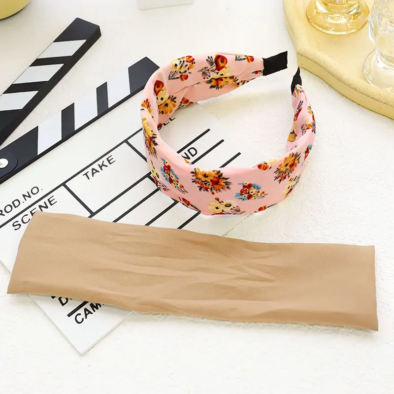 

Fashion Fabric Floral Bow Headband Retro Hairbands For Women Top Knotted Girls Headwear Female Hair Accessories Head Hoop Bezel