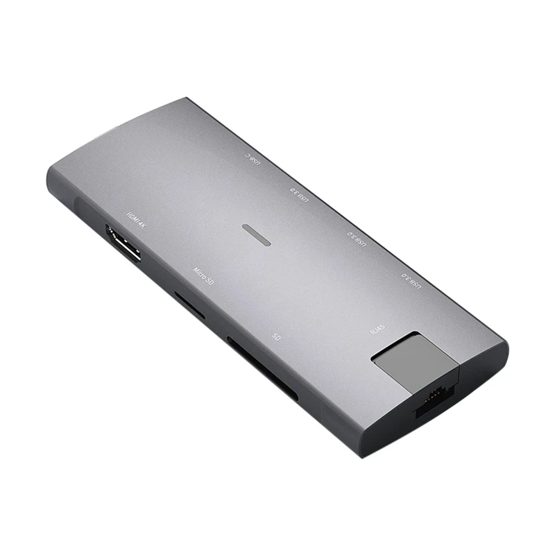 

USB C Hub 8-In-1 Adapter Docking Station with RJ45 Ethernet LAN USB 3.0 SD/TF Card Reader HDMI Port for Pro Air