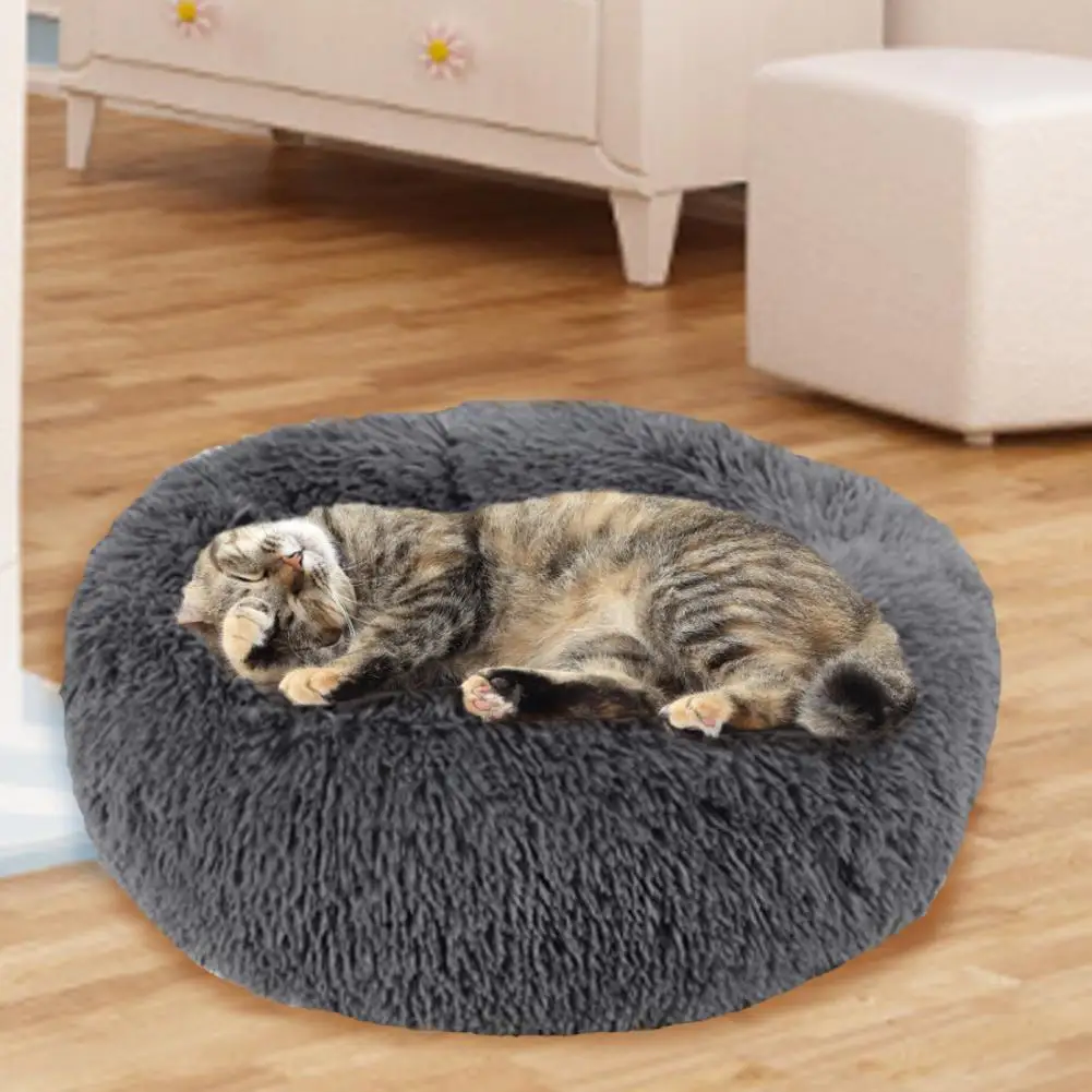 Подстилка для домашних животных домик кошек мягкая длинная плюшевая кровать