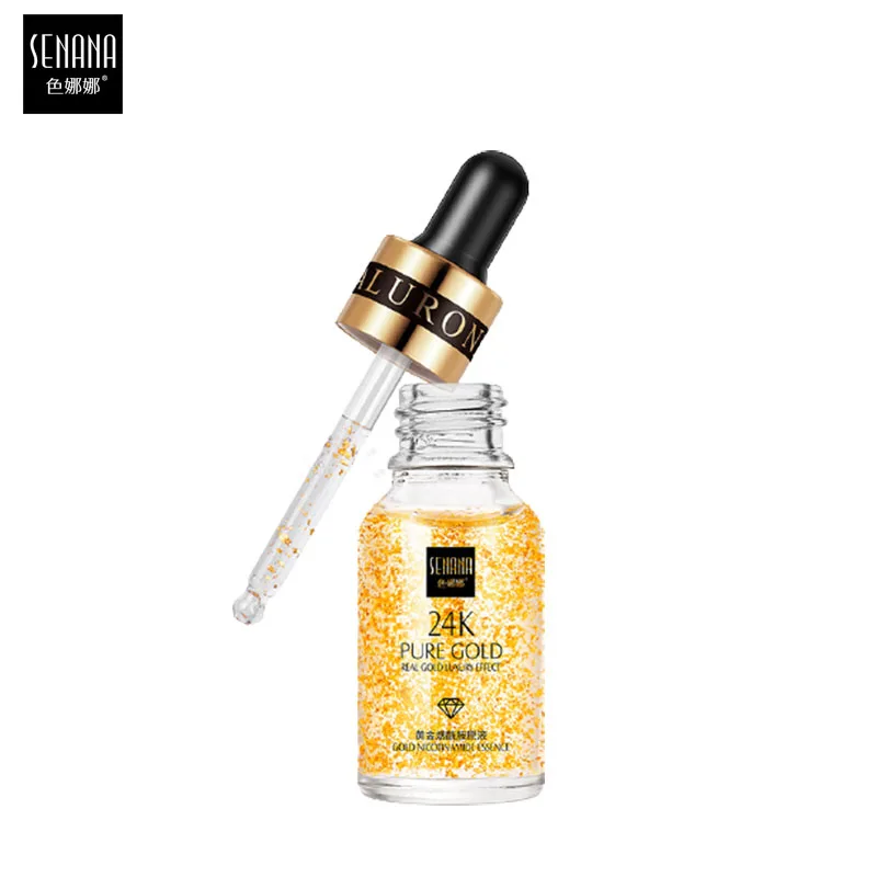 

SENANA 24K Gold Anti Aging Facial Serum Nicotinamide Whitening Stock Solution Nourishing Shrink Pores Remove Wrinkle Skin Care