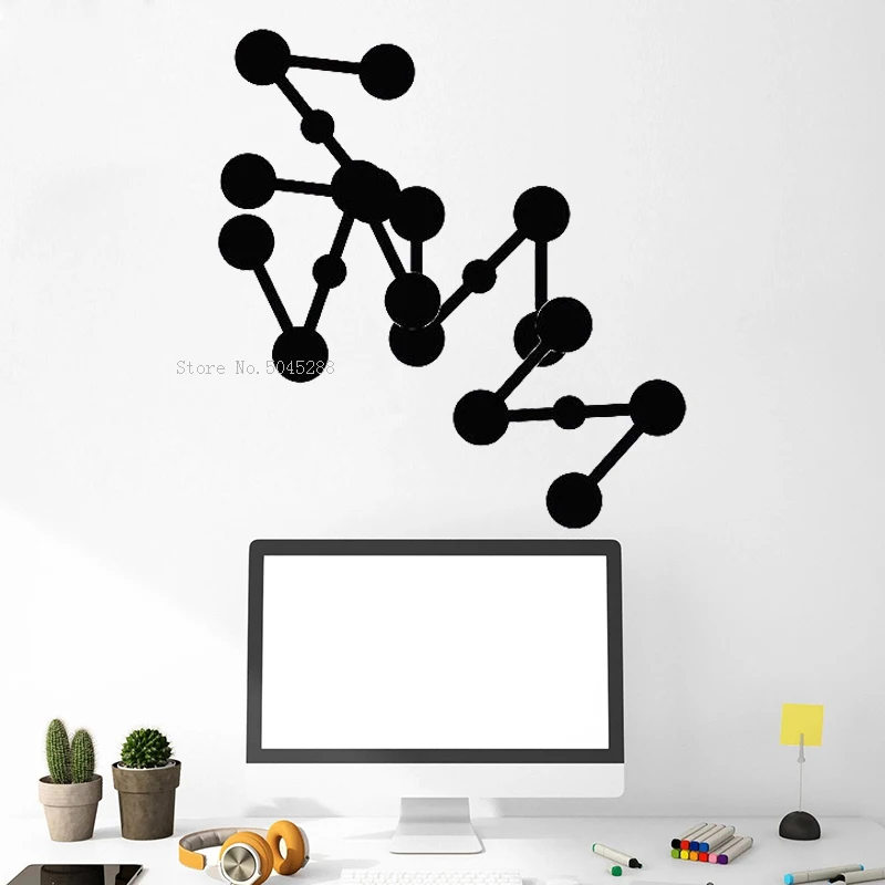 Уникальная простота виниловая наклейка молекула научных исследований дизайн