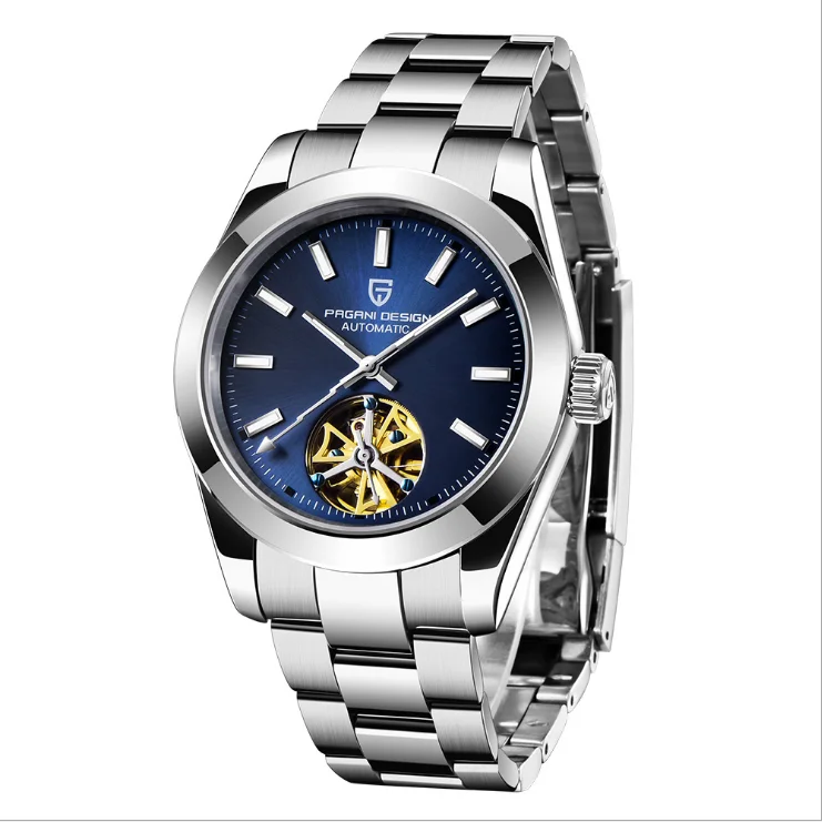 

New Original Men Automatic Mechanical Watch Stainless Steel Bracelet Tourbillon Watch for Man Sapphire Glass Business Clock