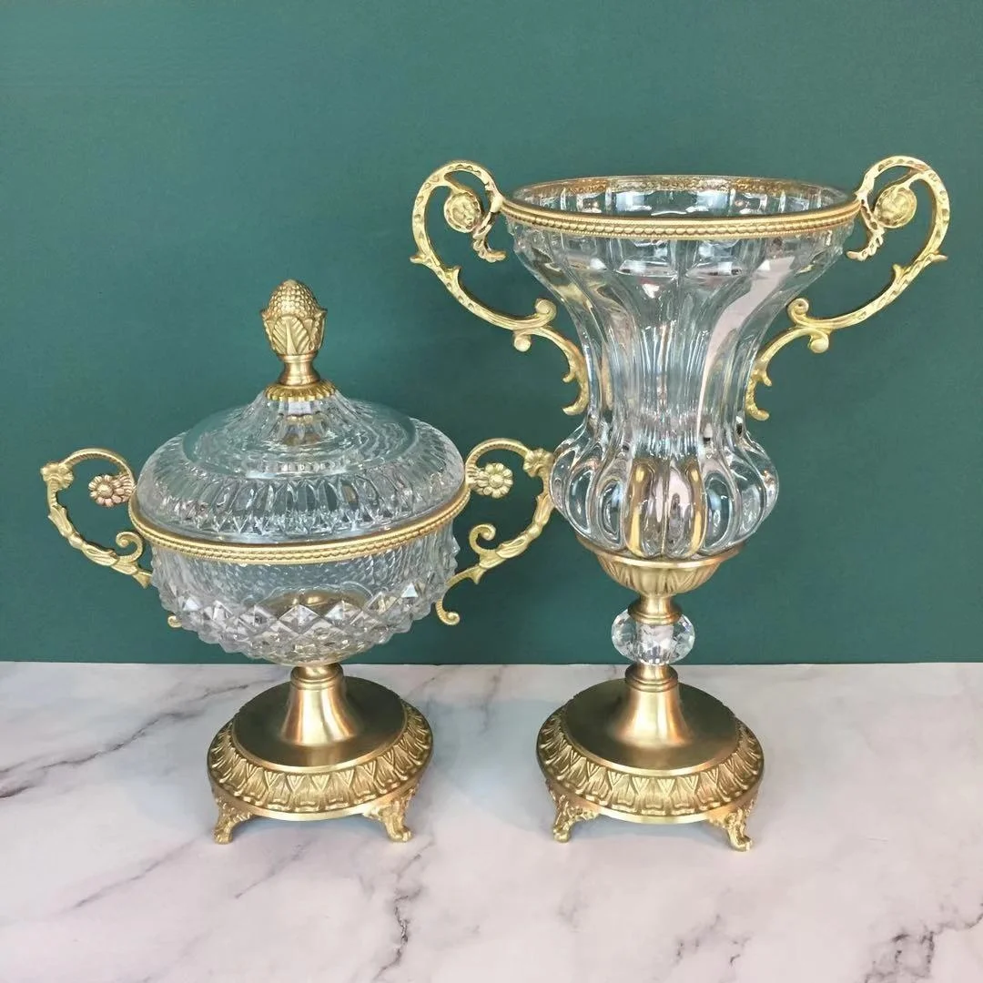 Хрустальная ваза из чистой меди коробка для конфет роскошные настольные