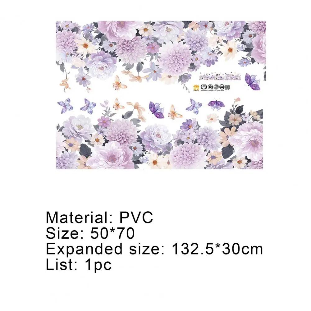 

Wall Sticker DIY Flower Butterfly Pattern PVC Waterproof Skirting Decal for Home Cabinet Door Window Decoration Sticker