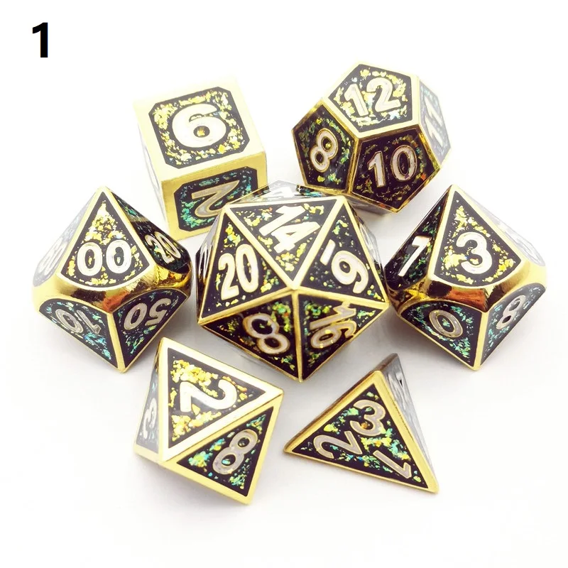 Металлические игральные кости DND комплект многогранные Dados rpg dobbelstenen d4 d6 d8 d10 d20 2020