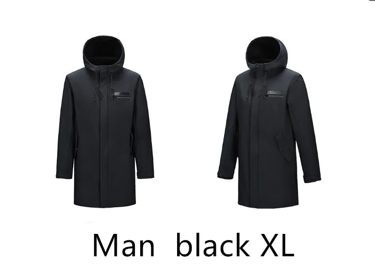 man black XL Xiaomi PELLIOT осенне-зимнее деловое мужское Женское пальто, повседневное однотонное тонкое пальто, ветрозащитный длинный плащ, теплый мягкий уличная одежда - Цвет: man black XL
