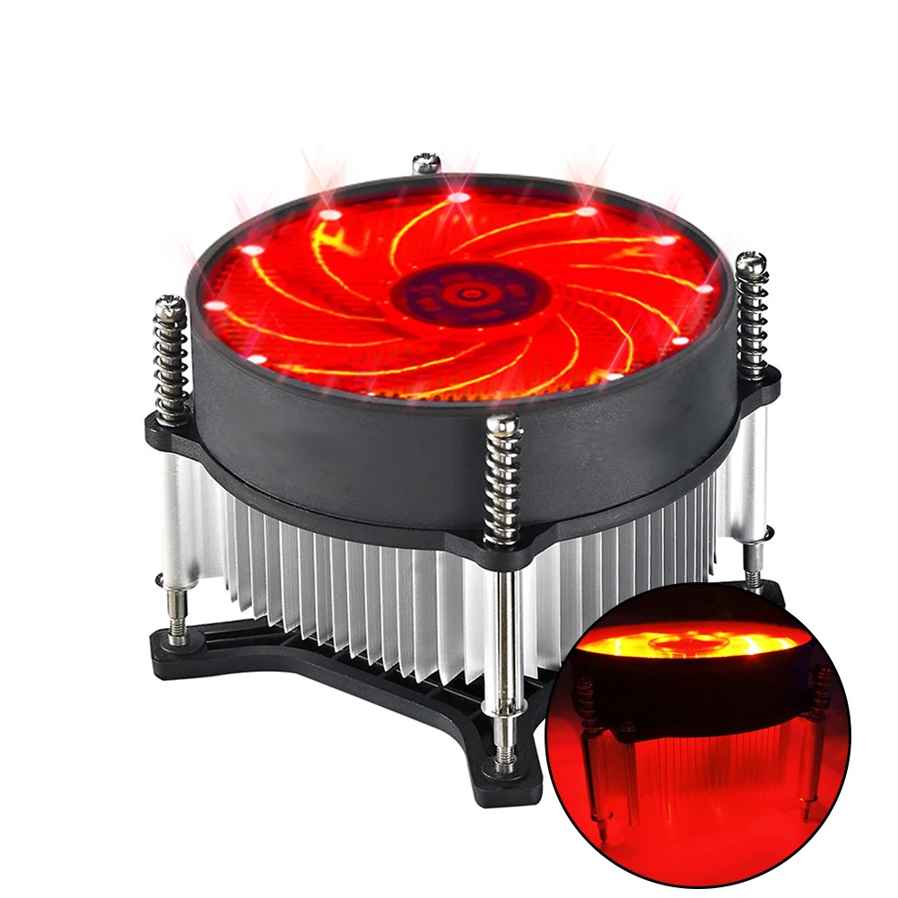 

Portable Accessories Office Heat Dissipation CPU Cooling Fan Easy Install 3 Pin Aluminum Radiator Heatsink Stable For Intel 115X