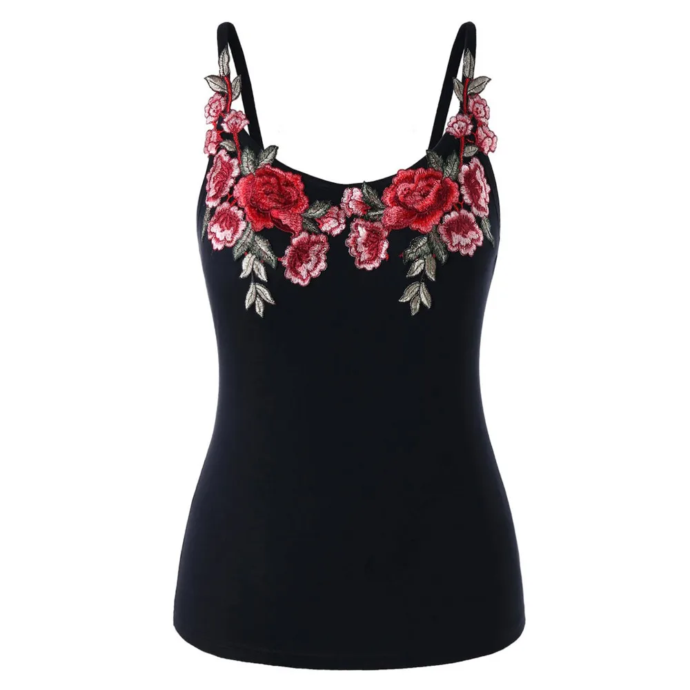 

Fashion Women'S Blouse Plus Size Rose Embroidery Floral Tank Tops Shirt Blouse Camisole Women Clothing Blusas Mujer De Moda 2021