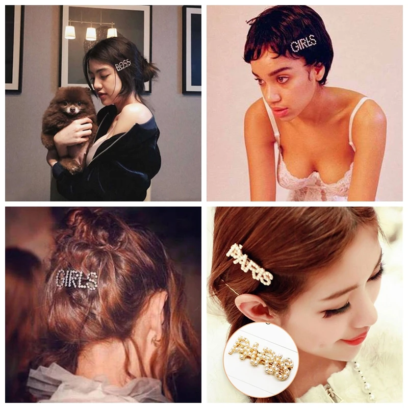 1 шт. заколки для волос в японском стиле Харадзюку С буквенным принтом головные