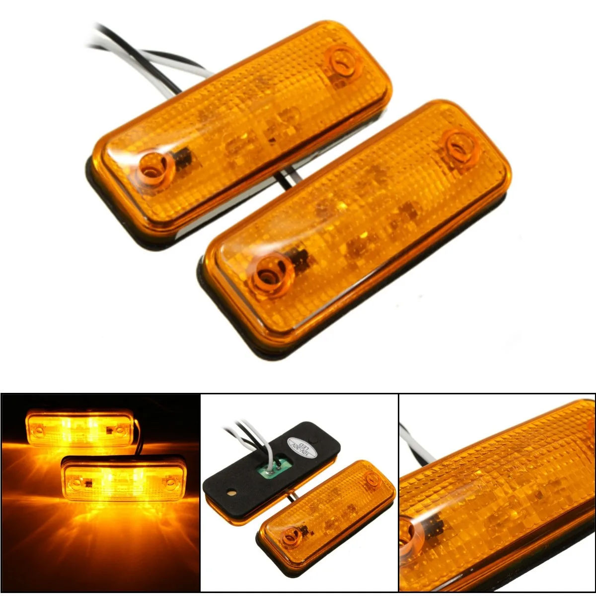 

2pcs 12V 24V LED Car Truck Side Marker Light Signal Lamp Clearance Light Indicator Lamp Lorry Van Caravans Trailer Bus Tractor