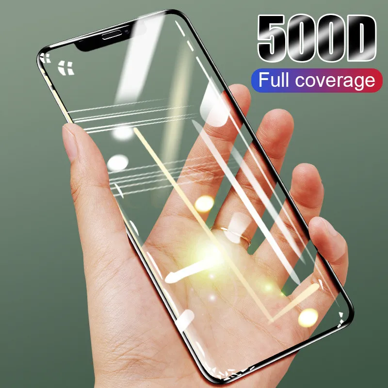 500D 2 в 1 изогнутое закаленное стекло для iPhone 11 Pro Max стекло X XS Max XR Защитное стекло для экрана для iPhone 6 6s 7 8 Plus X