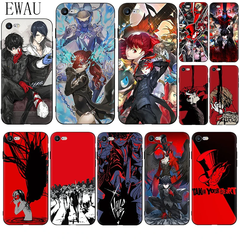 Мягкий силиконовый чехол для телефона EWAU P5 P Persona 5 iphone 12 Mini X XR XS 11 Pro Max SE 2020 5s 6 6s 7 8