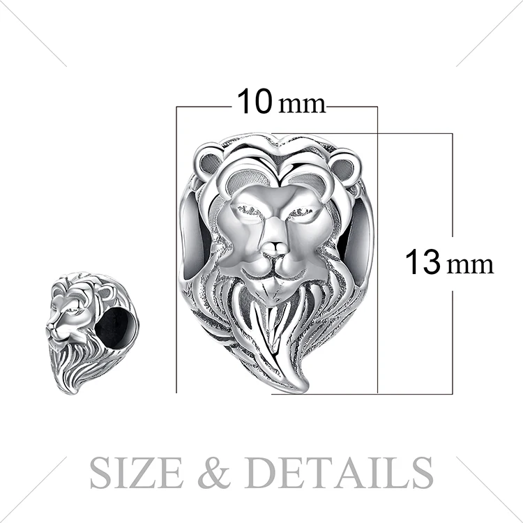 JewelryPalace Храброе сердце 925 пробы голова льва из серебра Шарм Бусины Fit Браслеты для женщин как красивые подарки новая Лидер продаж