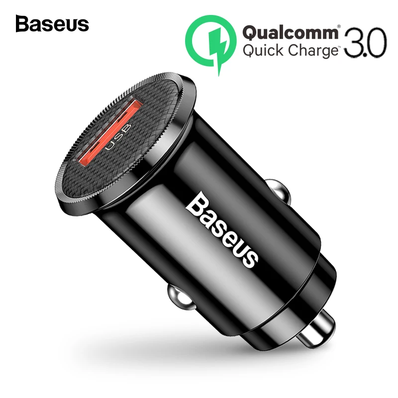 Baseus mi ni USB Автомобильное зарядное устройство Quick Charge 3,0 Автомобильное зарядное устройство для телефона для Xiaomi mi samsung iPhone QC3.0 QC Быстрая Мобильная Автомобильная зарядка