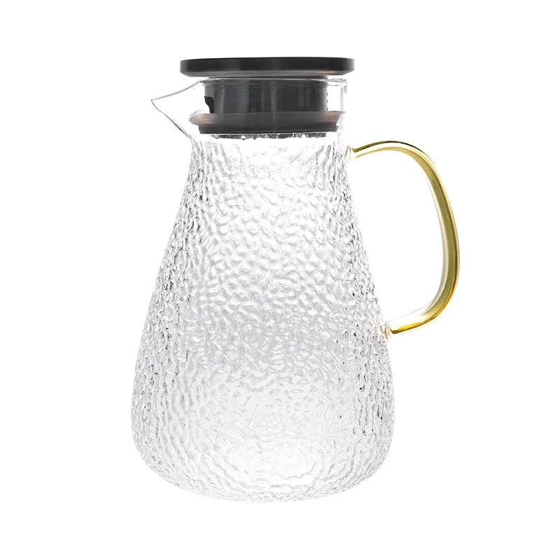 

1pcs Transparent Heat Resistant Juice Tea Pot with Handle Hot Cold Water Tea Pot for Homemade Fruit Juice Iced Tea