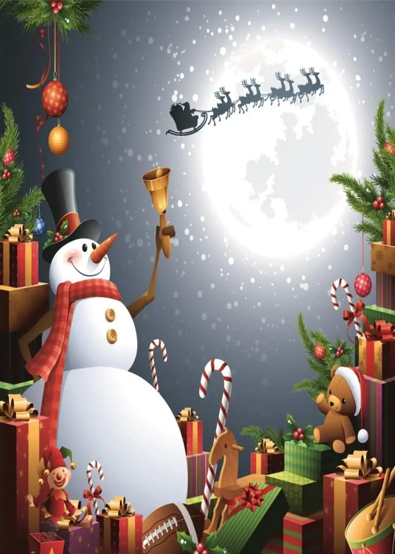 

Christmas Backdrops Snowman Gifts Photography Backgrounds For Photo Studio