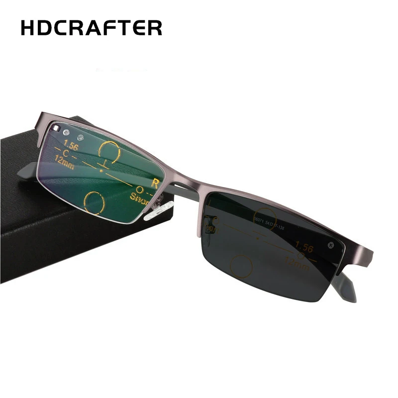 HDCRAFTER мужские очки для чтения из титанового сплава прогрессивные