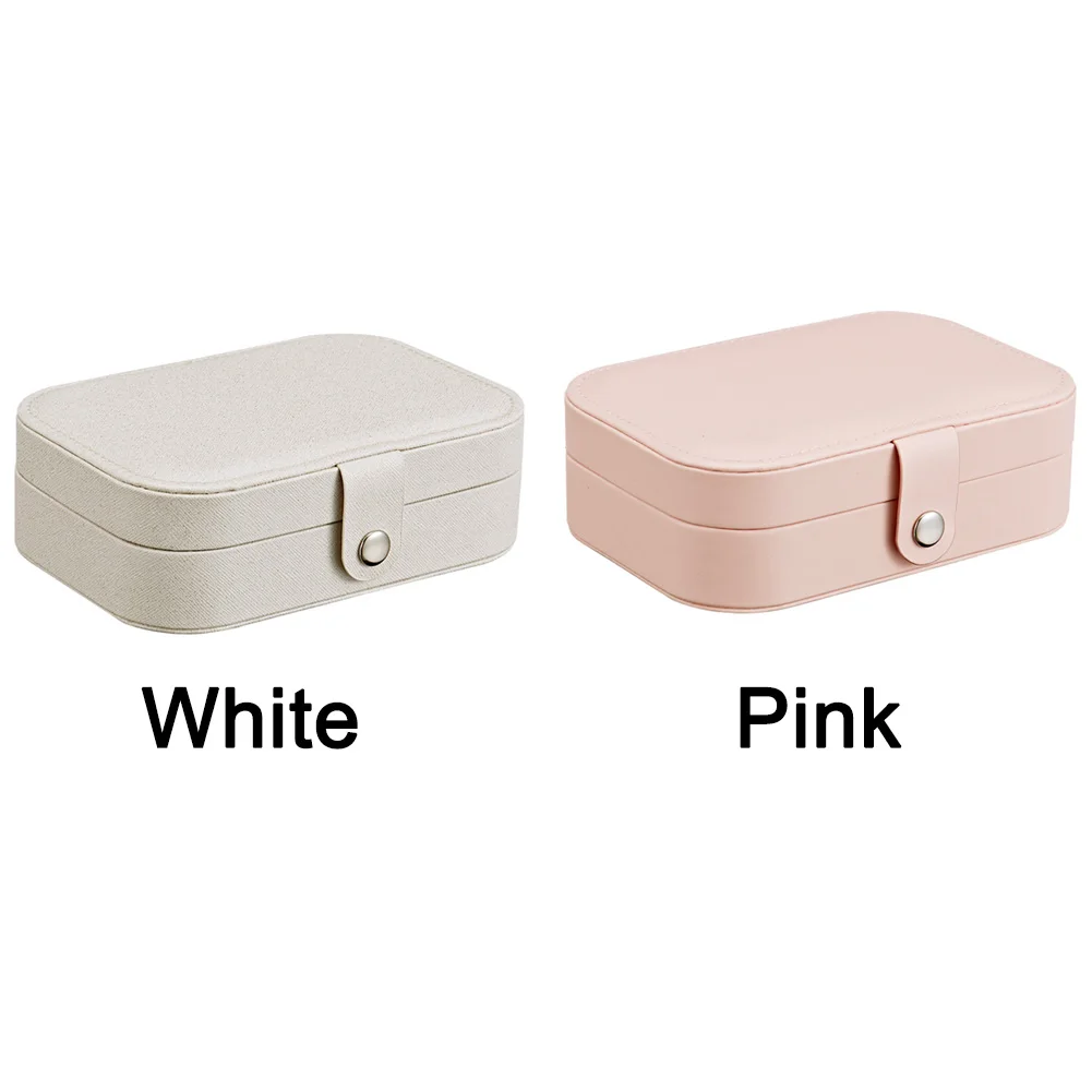 

Small Storage Box For Women PU Leather Simple Multifunctional Two Layers Container Jewelry Portable Travel