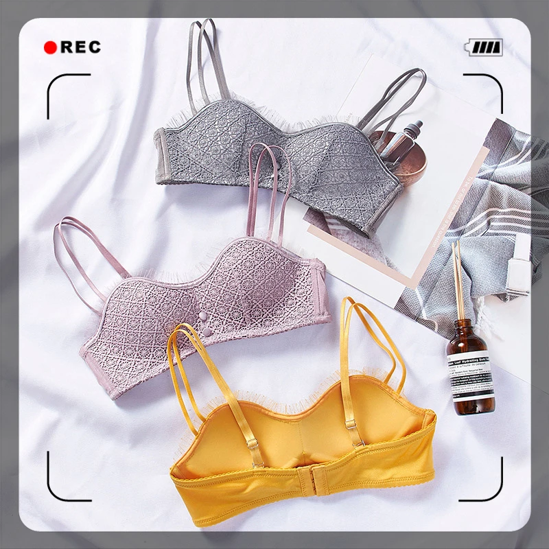 Новое красивое нижнее белье с лимонами для девушек тонкая чашка маленькая и
