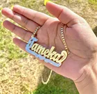 Ожерелье AurolaCo с именем на заказ с короной на заказ серебряный цвет нержавеющая сталь под сердцем 3D ожерелье с табличкой для женщин Подарки