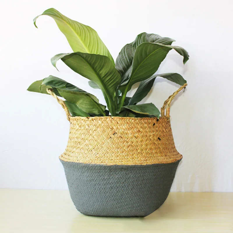 Соломенная Корзина из водорослей плетеная косметическая сумка для хранения