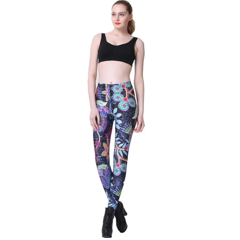 

2020 Flowers Style Women Leggings High Waist Legging Winter Printed Women Pants Slim Fitness Leggins Sexy Gym Clothes