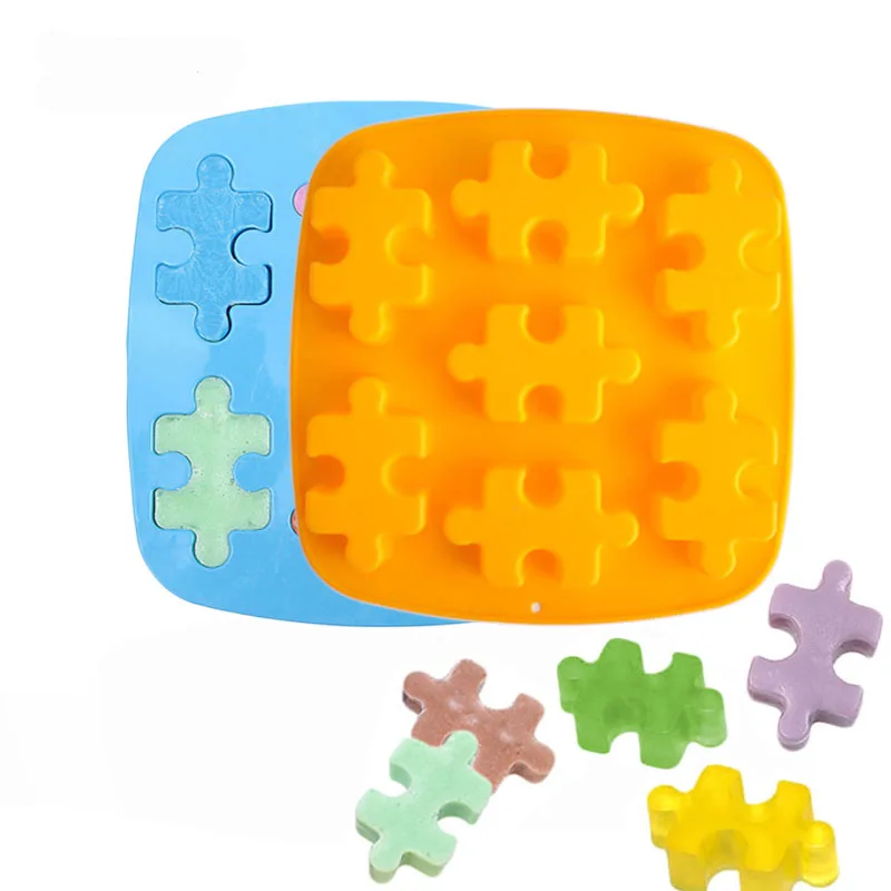Силиконовые полостей форма пазл для крутого леденца eSoap торт выпечки шоколада