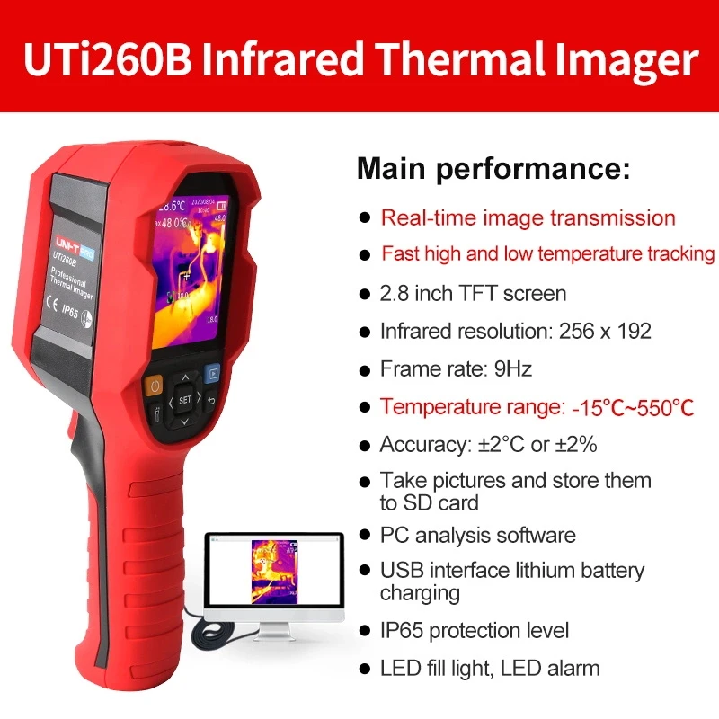 

UNI-T UTi260B промышленный тепловизор, проверка температуры проводки технического обслуживания автомобилей