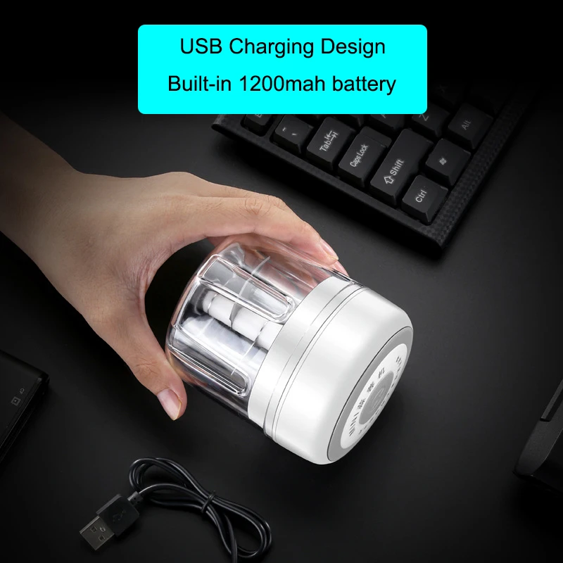 

Wireless Mini Electric Mixer Garlic Machine USB Recharge For Kitchen Vegetables Ingredients Blender Cup Food Processor
