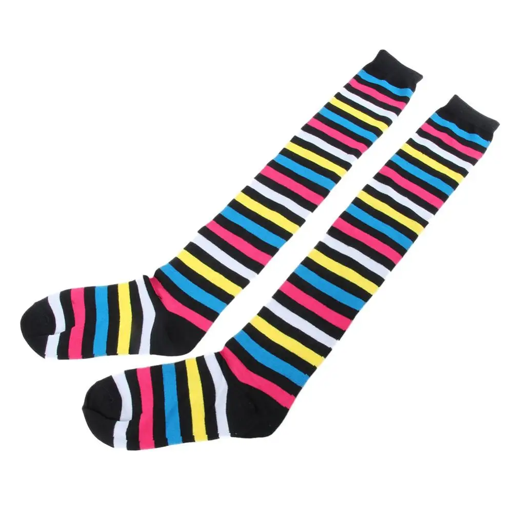 

11 Colors Women Striped Thigh High Stockings Over Knee Socks Warm Long Socks Compression Stocking Christmas Socks Winter Autumn