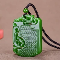 natural green hand carved dragon jade pendant fashion boutique jewelry men and women zodiac necklace gift