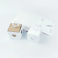 30pcs heart kraft candy gift box packaging wedding cardboard box cookie dragee chocolate wrapping paper with handles bags