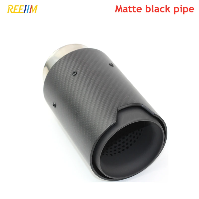 1 шт. черный наконечник на выхлопную трубу из углеродного волокна для стайлинга
