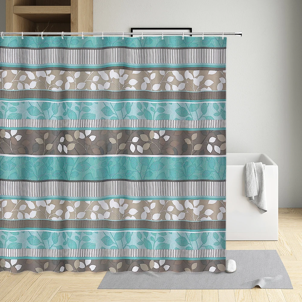 

Mandala Shower Curtain Zebra Texture Red Pink White Blue Gray Leaves Waterproof Cloth Bathroom Decor Bath Screen Washable
