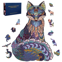 unique wooden animal jigsaw puzzles mysterious fox butterfly owl 3d puzzle gift interactive games toy for adults kid educational