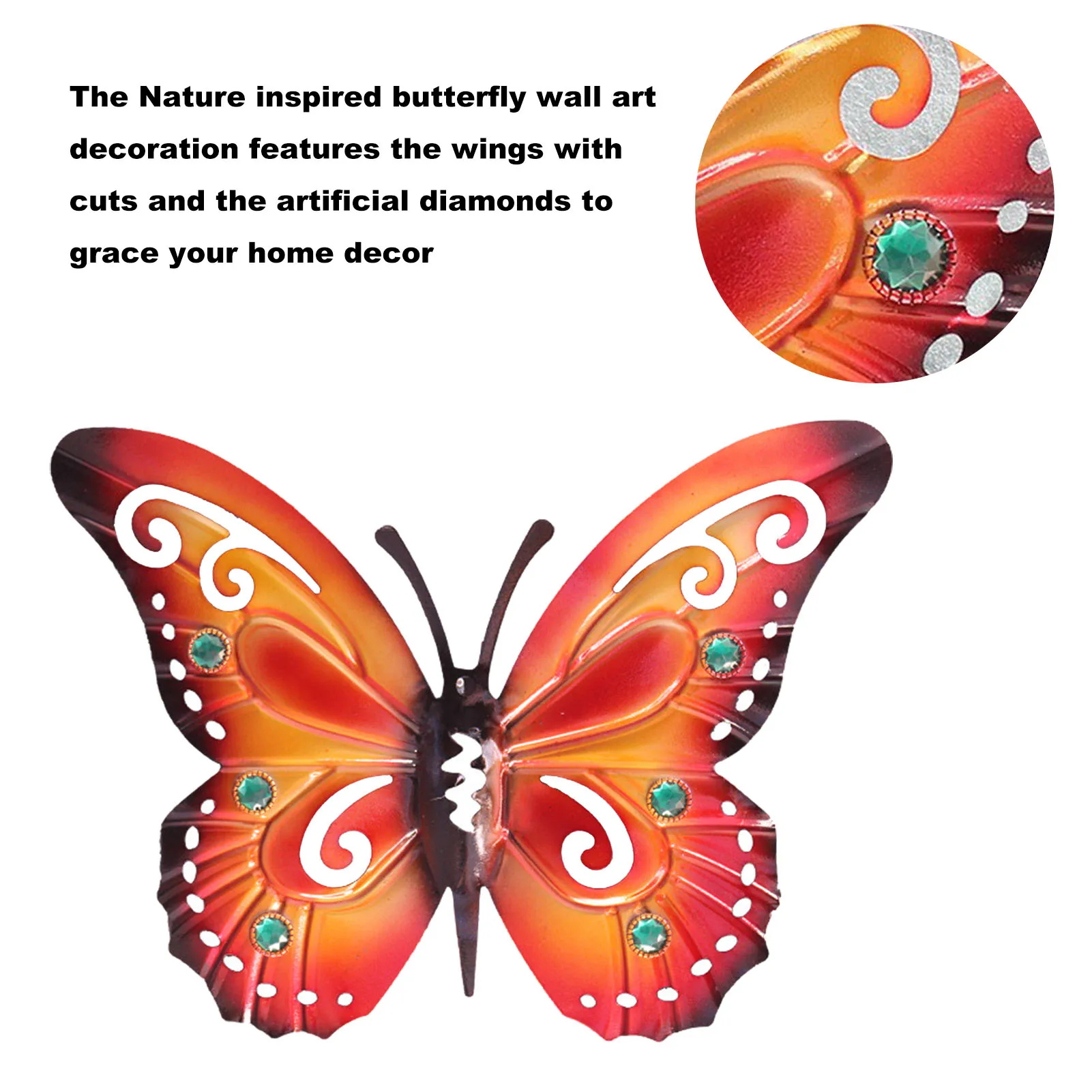 Металлическая садовая настенная Бабочка для украшения дома и улицы статуи