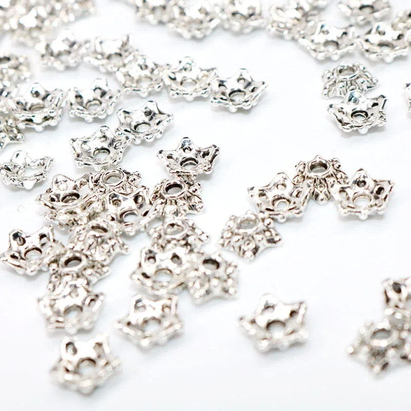 Винтажная бусина серебряного цвета 7 5 мм посеребренные бусины разделители с