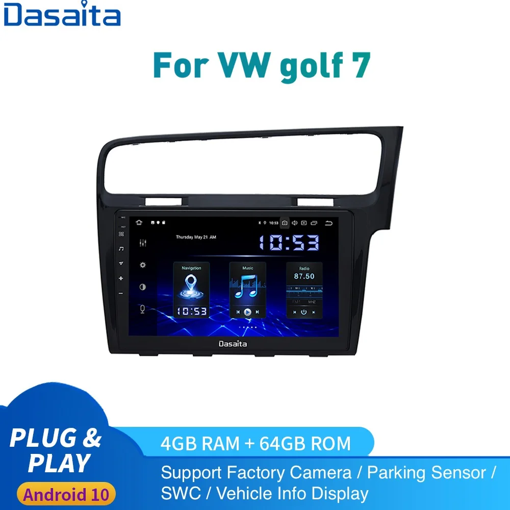 10 2 ''Android автомобильный радиоприемник GPS для VW Golf 7 правосторонний привод