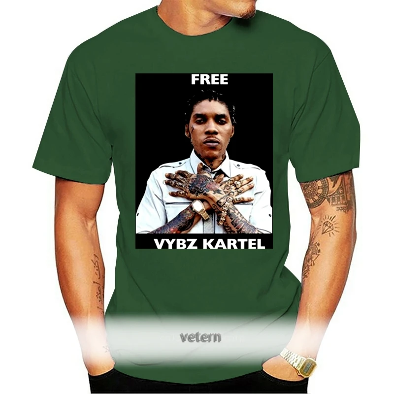 

Men Free Vybz Kartel Gaza Rap Hip Hop Singer Jamaica Reggae T Shirt
