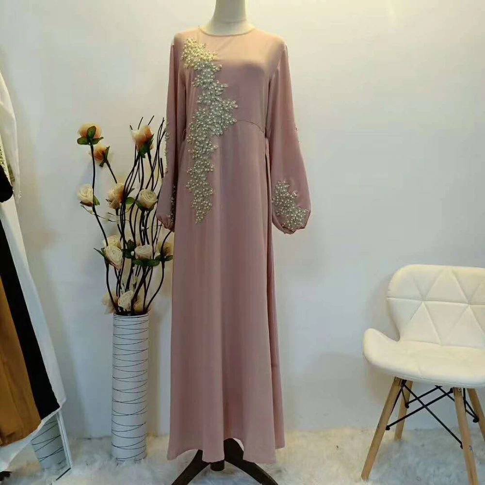 Vestidos размера плюс женское платье кафтан с жемчужной вышивкой и бабочками женская