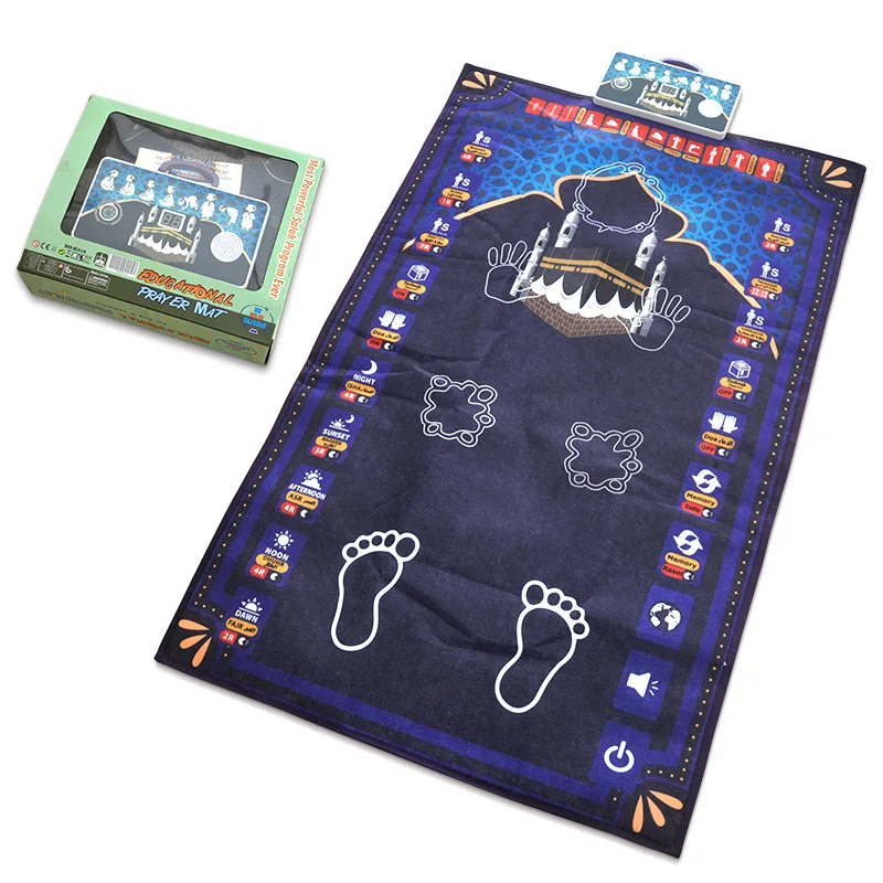 

Educational Prayer Mat Islamic Muslim Teaching Prayer Rug Interactive Prayer Mat Blanket Gift 110x70cm Quran Speaker Mat