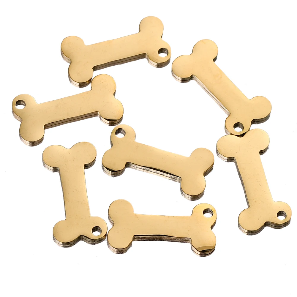 

10pc Charms Dog Bone 8.5x16mm Stainless Steel Pendants Gold Jewelry Making DIY Earring Necklace Handmade Craft Jewelry Making