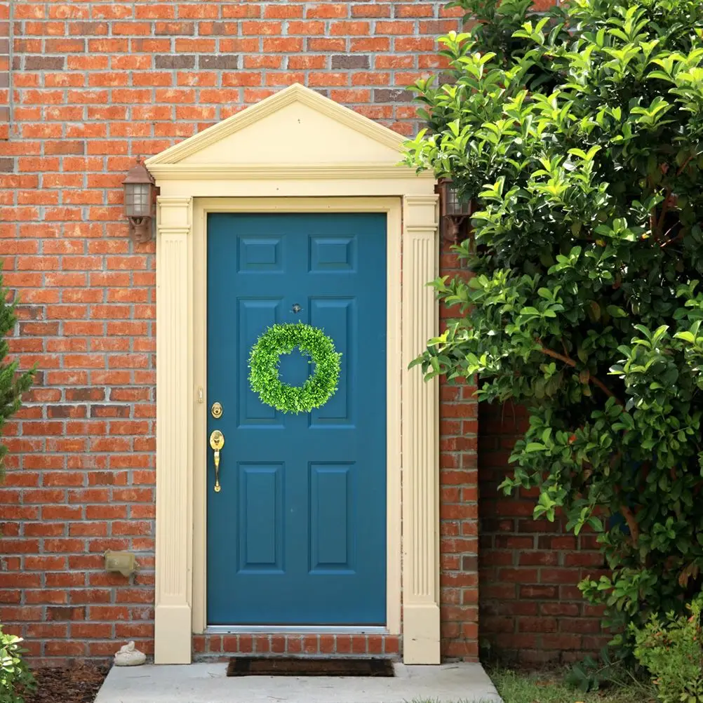 

Artificial Wreaths Garlands Green Leaf Wreath Wall Hanging Ornaments Garland Festival Party Spring Decor For Home Front Door