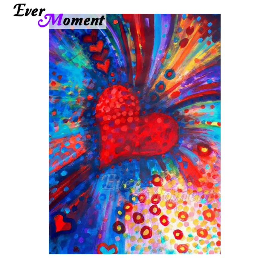 Набор для алмазной вышивки стразы картина с красным сердцем полноразмерная