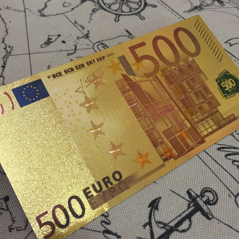 7 шт./компл. евро банкноты Золотая фольга бумажные деньги ремесла Коллекция